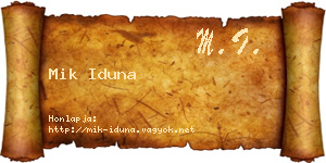 Mik Iduna névjegykártya